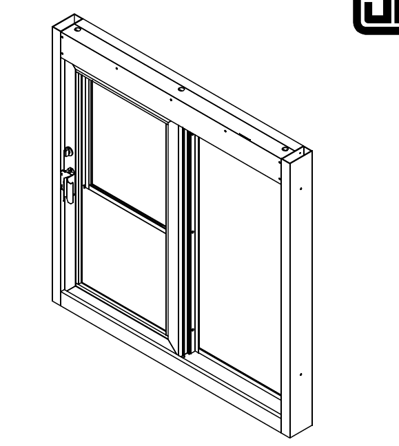 QS-FAH-122177 | 9182-CL - IFSC-4040C-L - 1" Glass -  Drive Thru Window micro switch installed; glass panel 432 Sq In