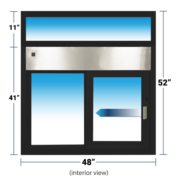 QS-FAH-9618-BR	| Quikserv Fully Automatic Sliding Drive-Thru Window with Transom | CSE-QS-SST-4035E | Limited Supply
