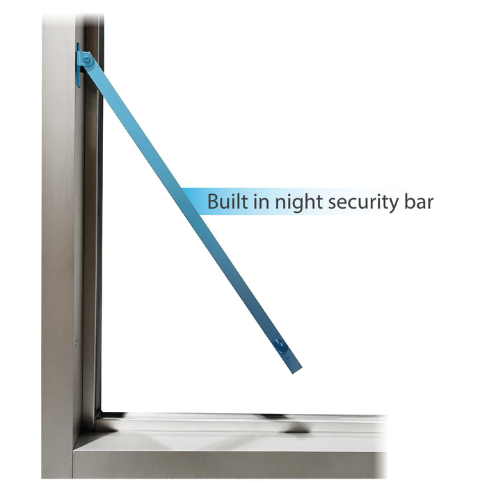 275-SC Ready Access Self Closing Drive-Thru Slider Window Multiple Colors built in nigh security bar