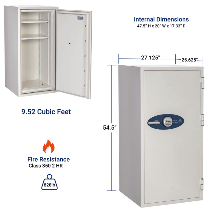 Phoenix Safe 2 Hour Fireproof Safe with Digital Lock, Protection from Fire, Impact, and Water, 9.52 cubic feet, 507 Covenant Security