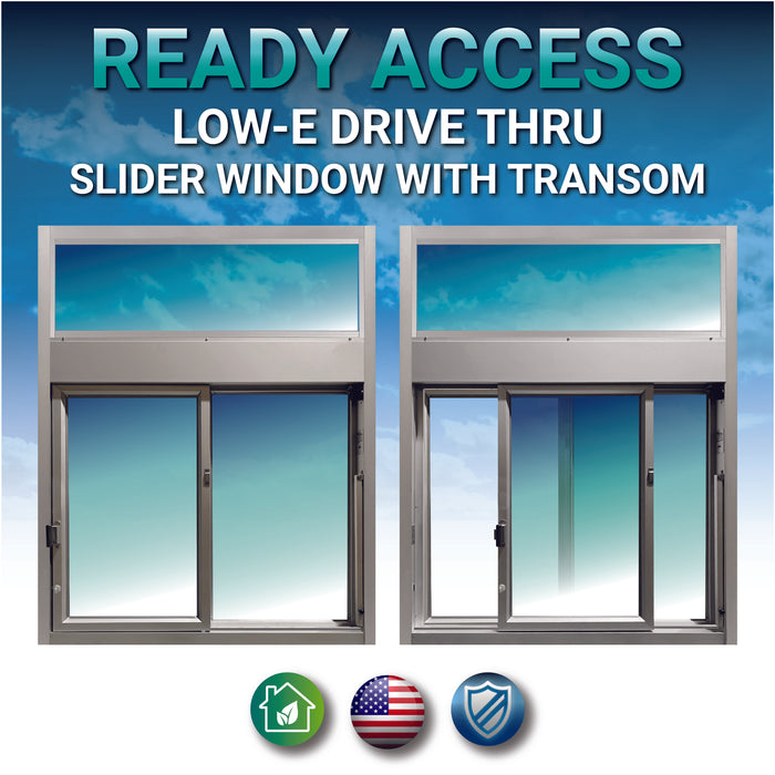 Ready Access 600 Low-e Drive Thru Slider Window with Transom