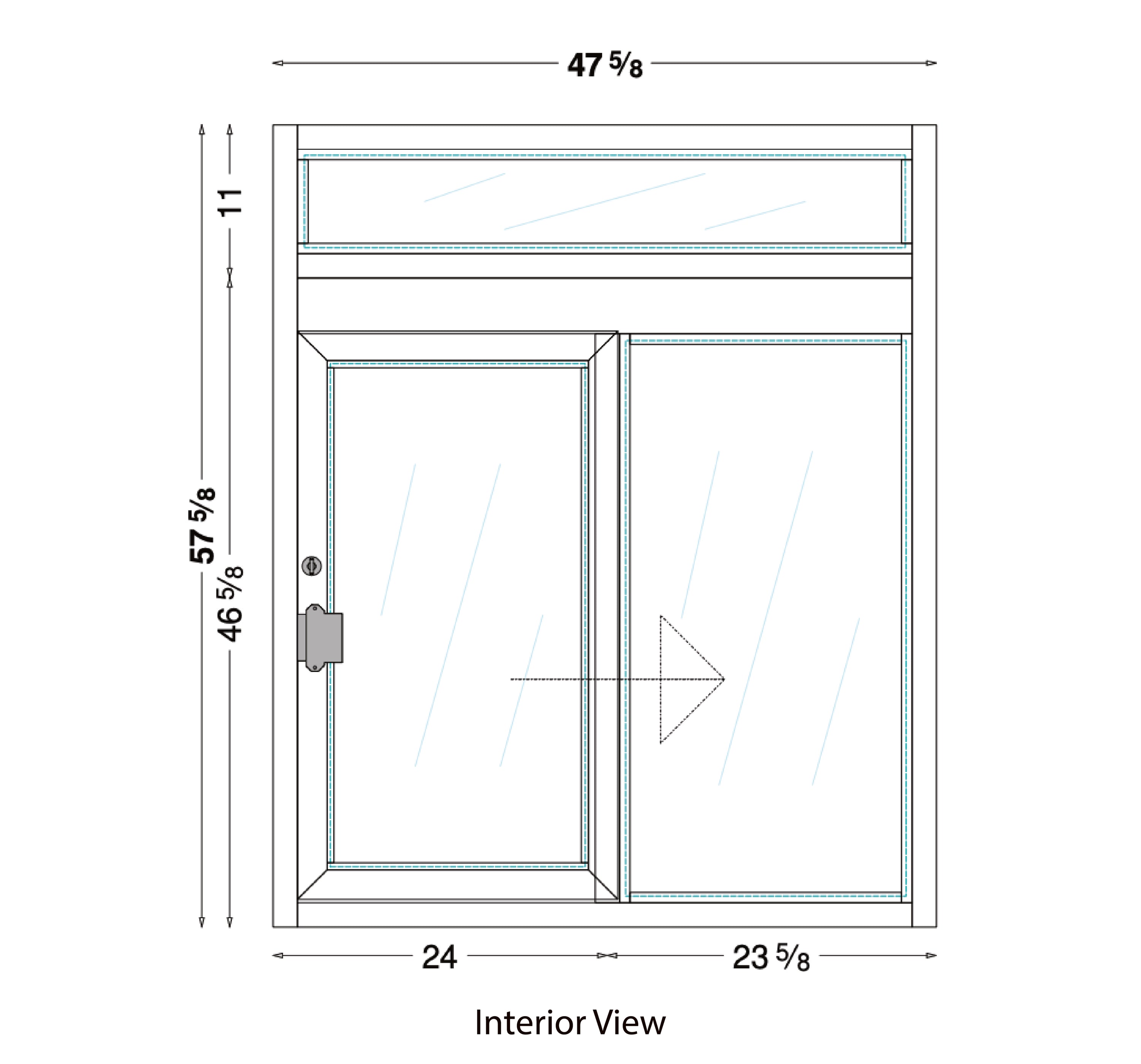 Quikserv QS-FAH-131055 | Drive Thru Slider window with transom, 47-5/8 ...
