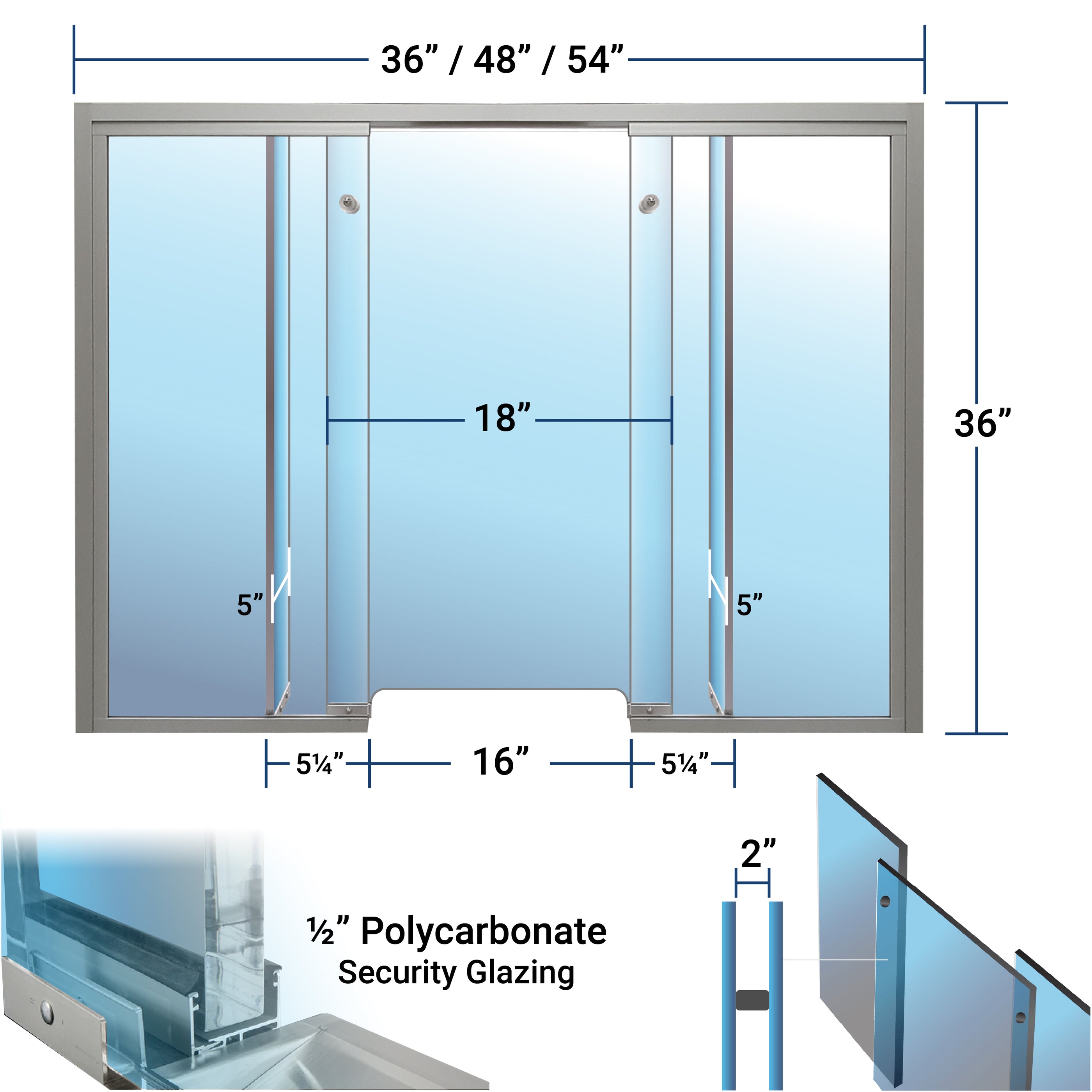 Interior Transaction Window Types CSE-TWB | Baffle (Roxbury) SSA Interior Transaction Security Window ...