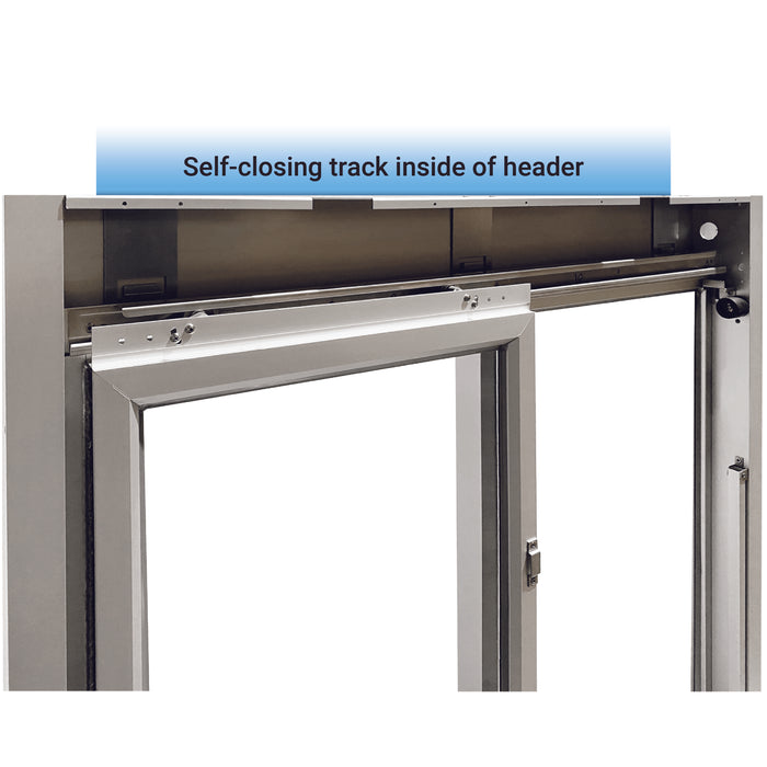 Ready Access 600 Low-e Drive Thru Slider Window Self Closing track inside of header