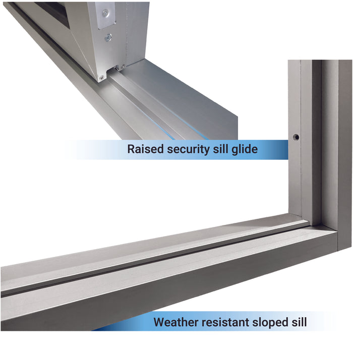 Ready Access Walkup Delivery Slider Window Clear Frame Covenant Security Equipment Raised security sill