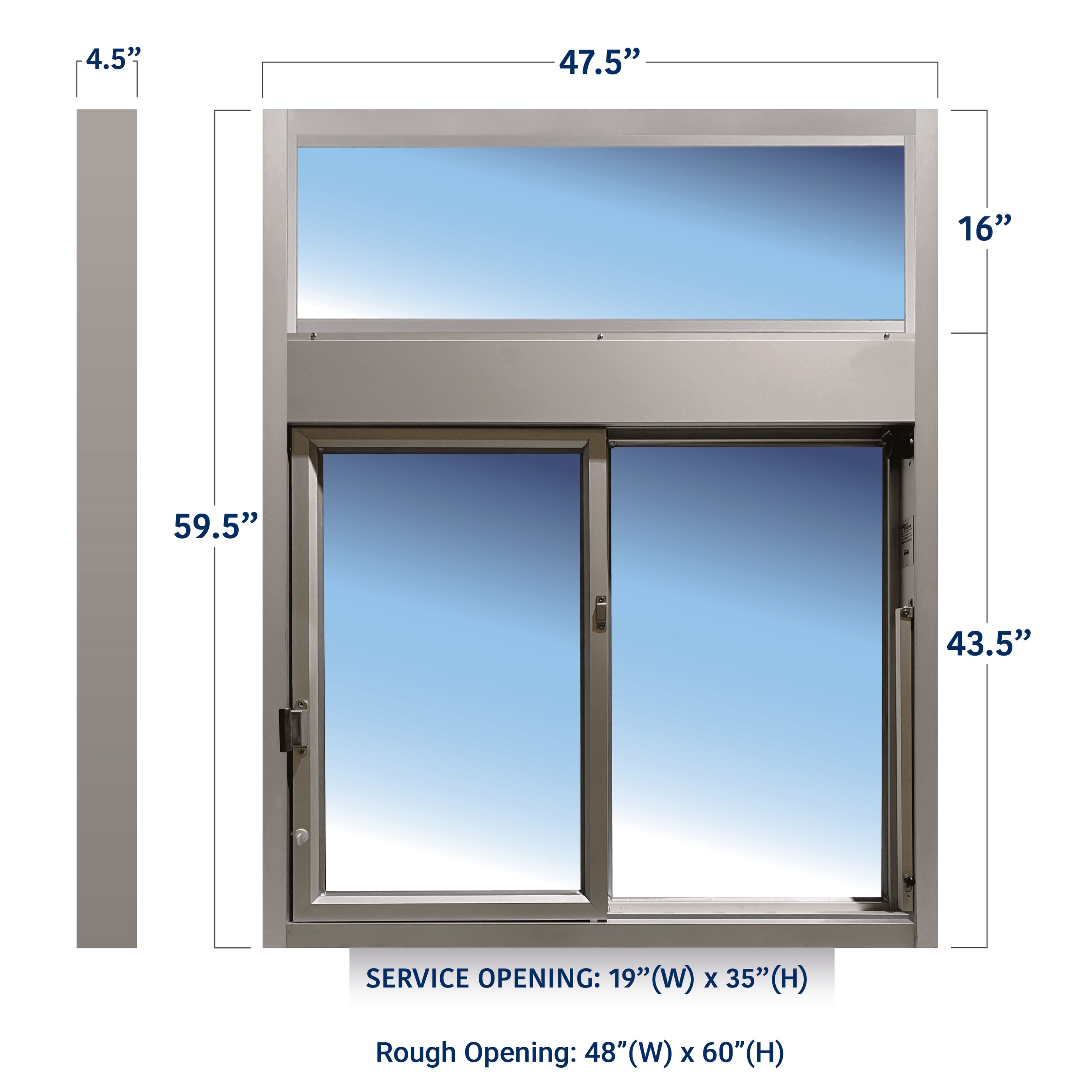 Ready Access 600 Insulated Low-E Self Closing Drive-Thru Slider Window ...