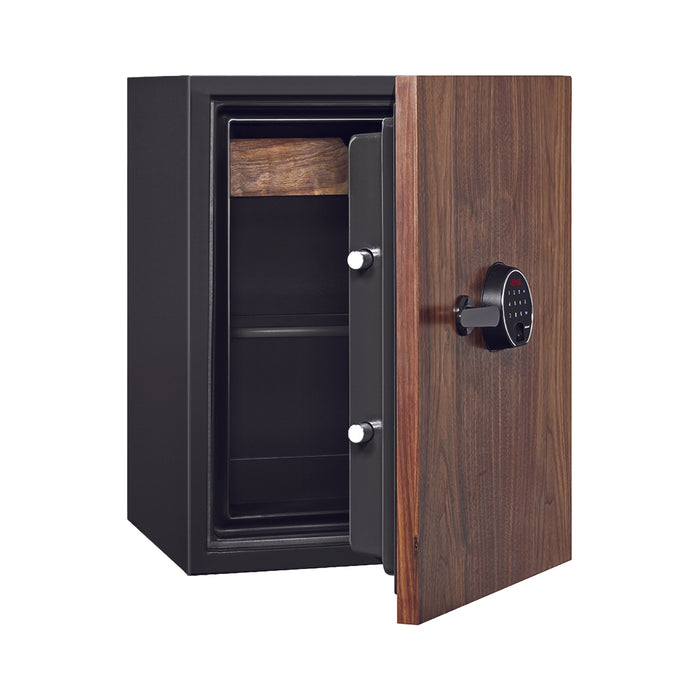 Phoenix 700 DBAUM, Luxury Fingerprint Walnut Door 1 Hour Protection Safe | 2.28 cubic feet