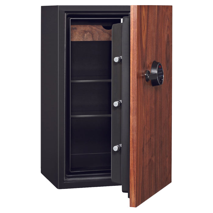 Phoenix 800 DBAUM, Luxury Fingerprint Walnut Door 1 Hour Protection Safe | 3 cubic feet