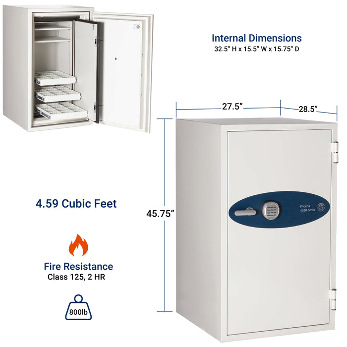 Fireproof Datasafe Phoenix 4621, Data Commander 2 Hour Digital Fireproof Data Safe for DL ...