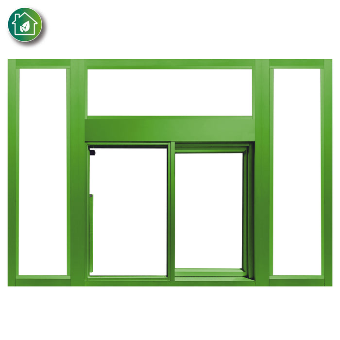 Ready Access 600 insulated window with transom and 2 sidelights drive thru covenant security equipment lime green