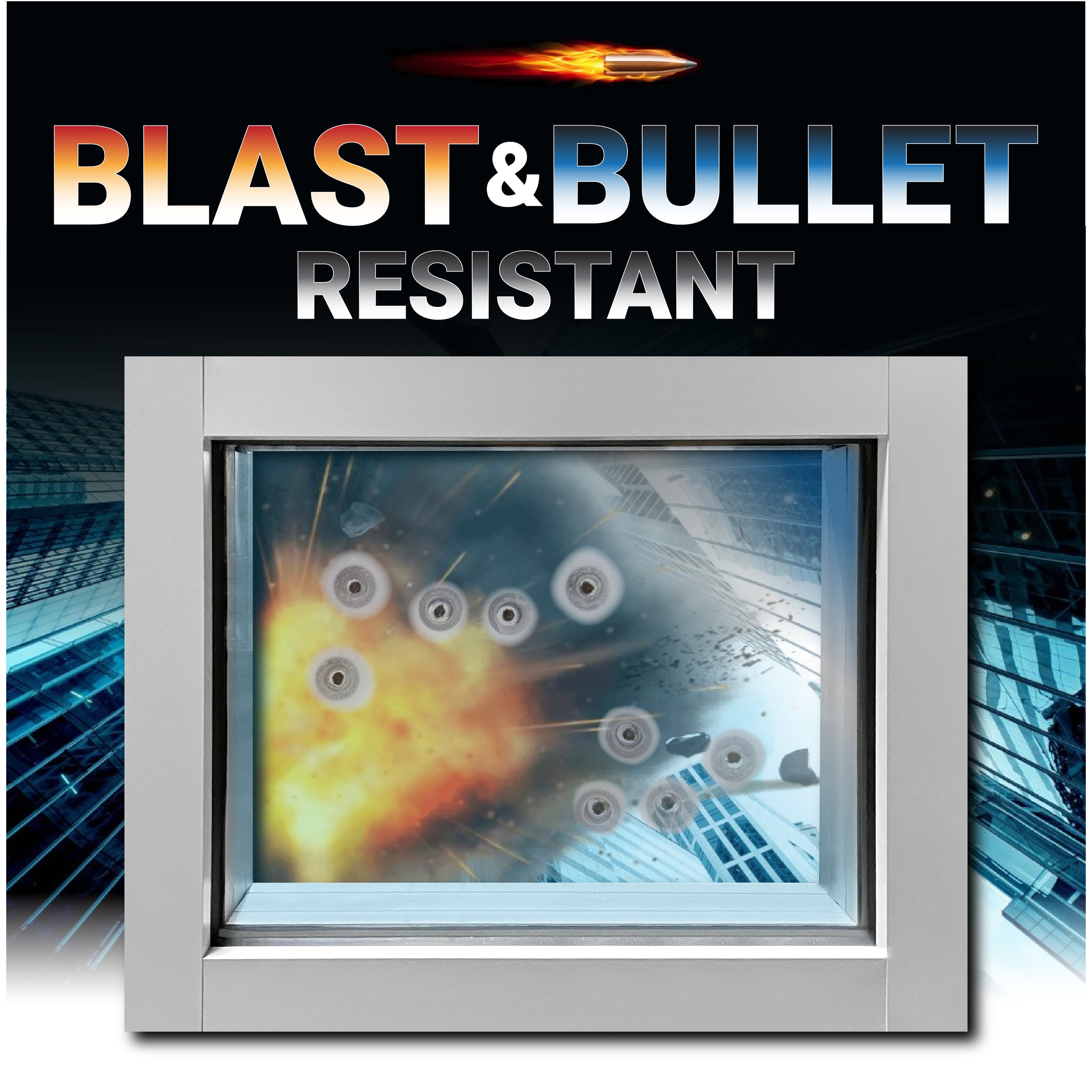 Bullet and Blast Resistant Fixed Exterior Aluminum Window | 400 Series ...