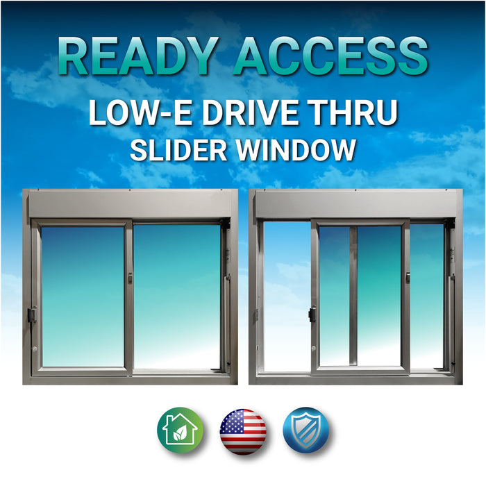 Ready Access 600 Single Panel Sliding Transaction Drive Thru Window 3/4" Insulated Glass Covenant Security Equipment