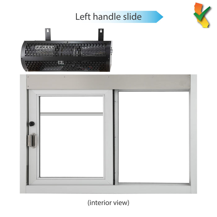 California SC-4030 432 sq in, clear anodized, left hand, with Quikserv air curtain (interior view)