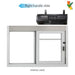 California SC-4030 432 sq in, clear anodized, right hand, with Quikserv air curtain (interior view)