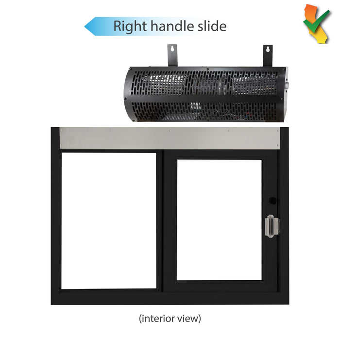 California SC-3030 dark bronze, right hand, with Quikserv air curtain (interior view)