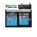 California drive-thru window, dark bronze, with Quikserv air curtain