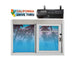 California drive-thru window, clear anodized, with Quikserv air curtain