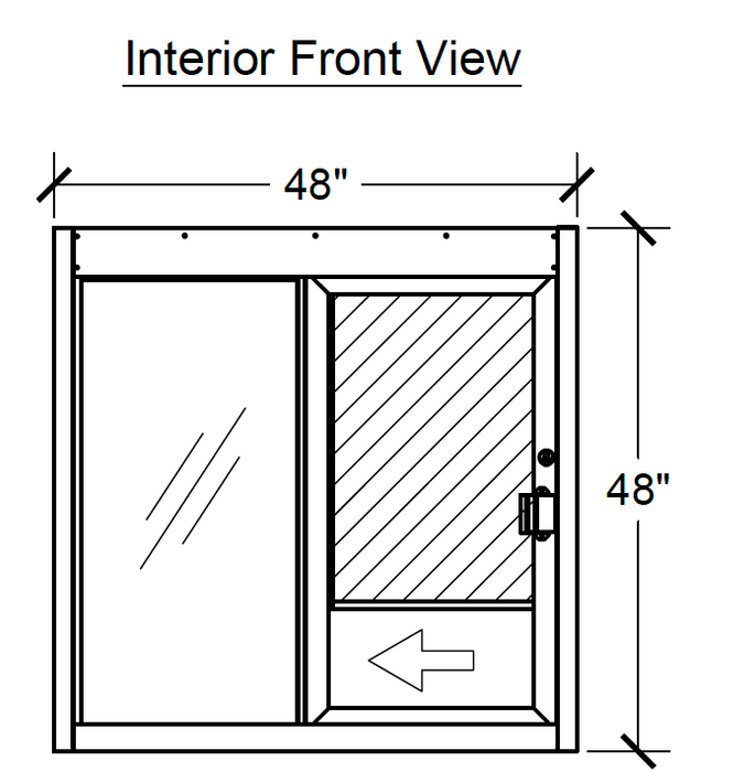 QS-FAH-113686 | IFSC-4040B-R - 1" Glass - Drive thru window w/glass panel