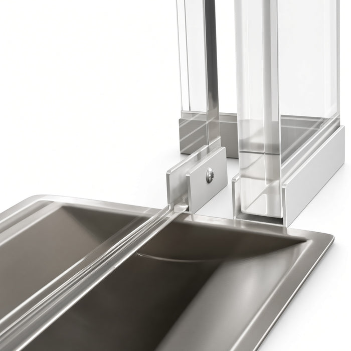 Close-up Clear Anodized Aluminum Frame with Glass Baffled Transaction Window with Base and Deal Tray