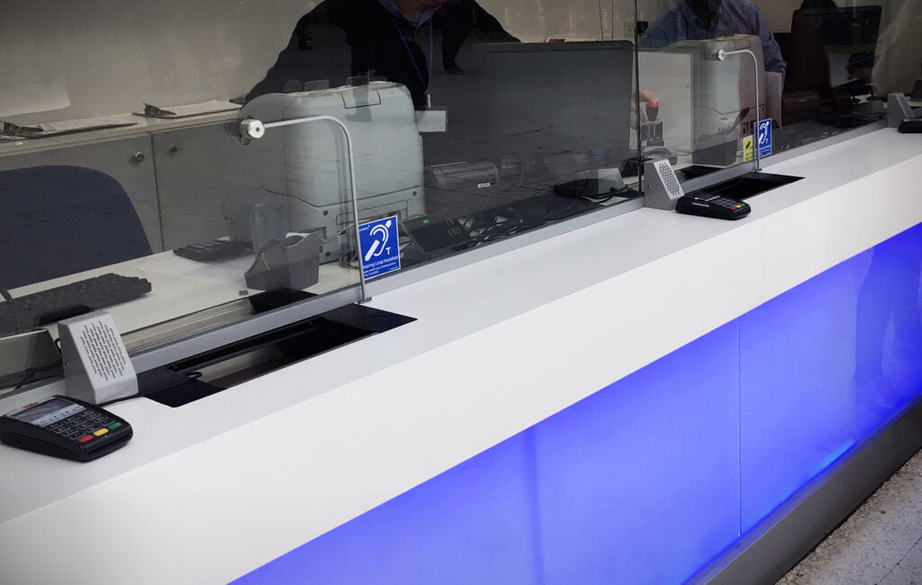 Mounted Window Intercom System with Bent Microphone STS-K058