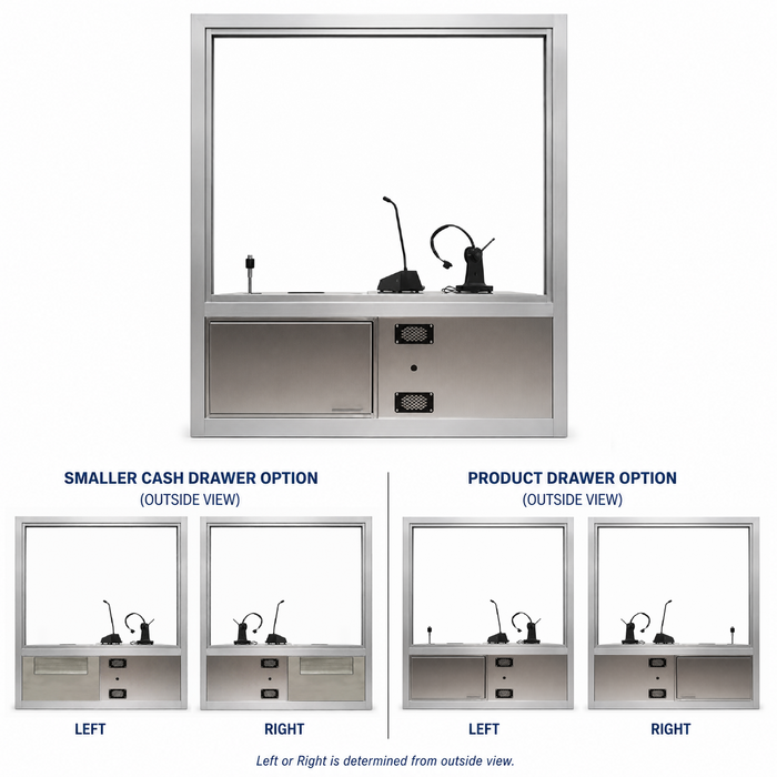 Ready Access 603 Transaction Window with Integrated Drawer and Intercom - 47-1/2" W x 50-3/4" H
