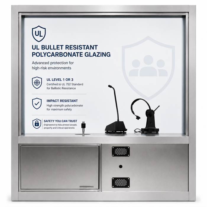 Ready Access 603 Transaction Window with Integrated Drawer and Intercom - 47-1/2" W x 58-1/2" H