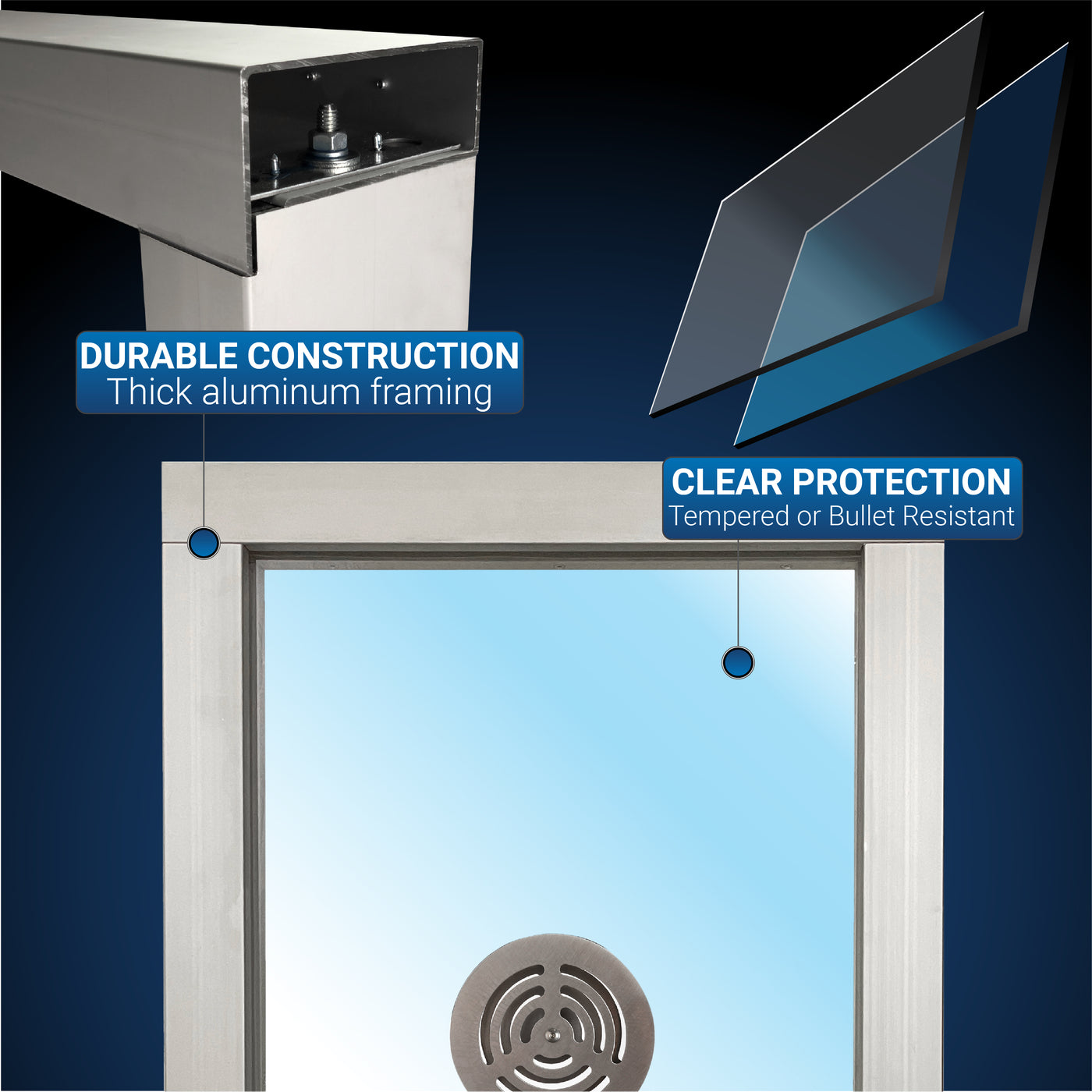 Quikserv TW-9329-CX Ticket Window | Bullet Resistant | Deal Tray ...
