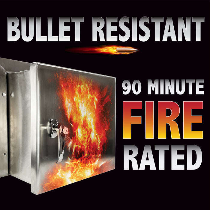 Fire Rated Bullet Resistant Pass Thru Package Receiver