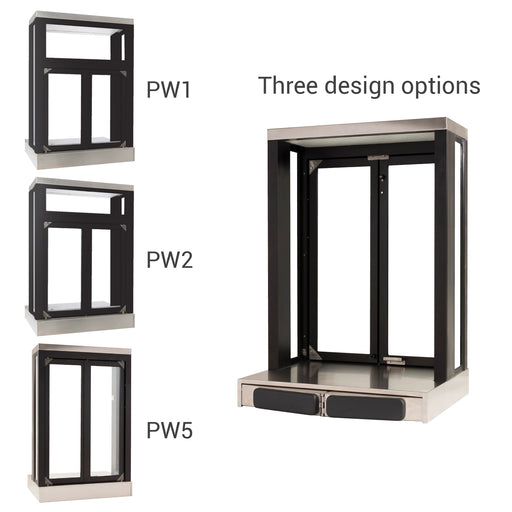 Panoramic Push Bar Bi-Fold Drive Thru Transaction Window three design options