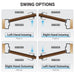 Door swing options graphic illustration bullet resistant