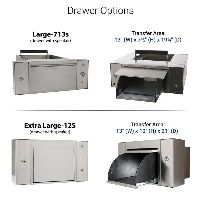 Convenience Store or Pharmacy Drive-Thru Transaction Station with Self-Closing Slider Window and Transaction Drawer | CSE-QS-BRDW-4855