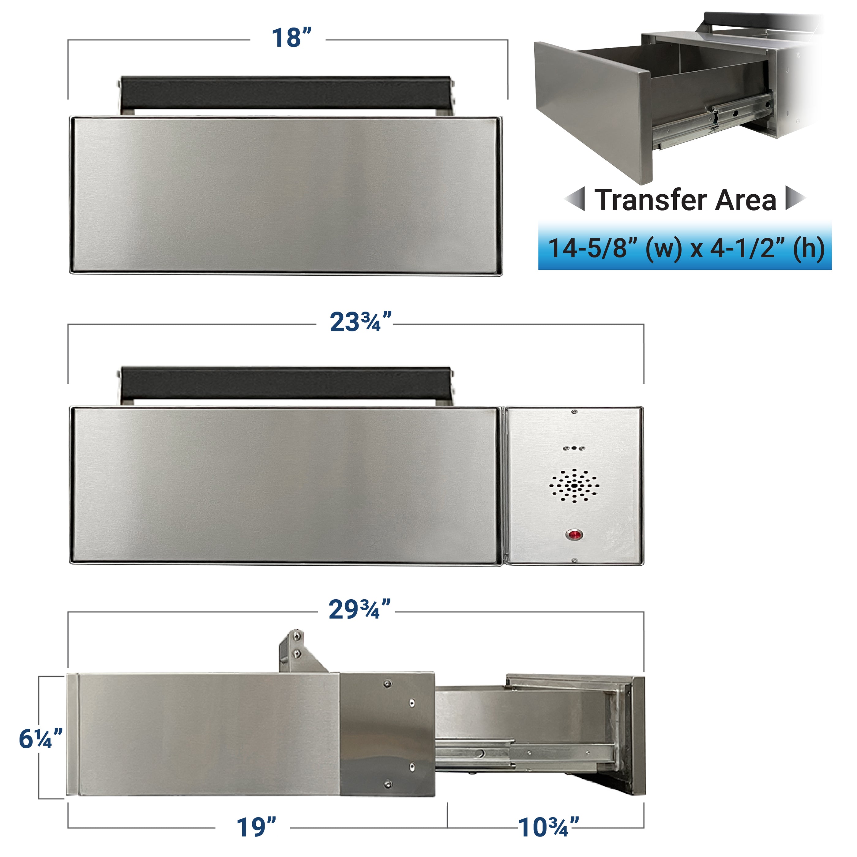 Transaction Box Walk up Small Transaction Drawer With Speaker | CSE-QS-QST-625S ...