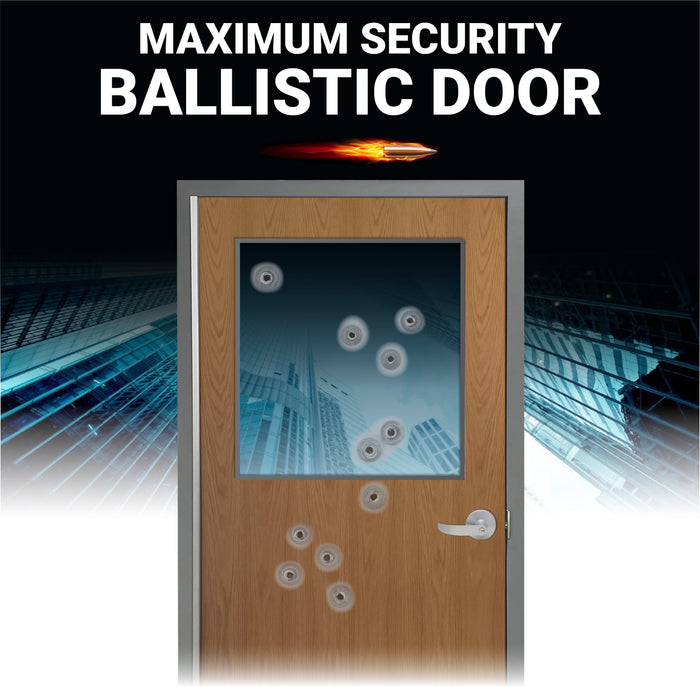 Bullet Resistant Interior Wood Door with Multiple Window Options