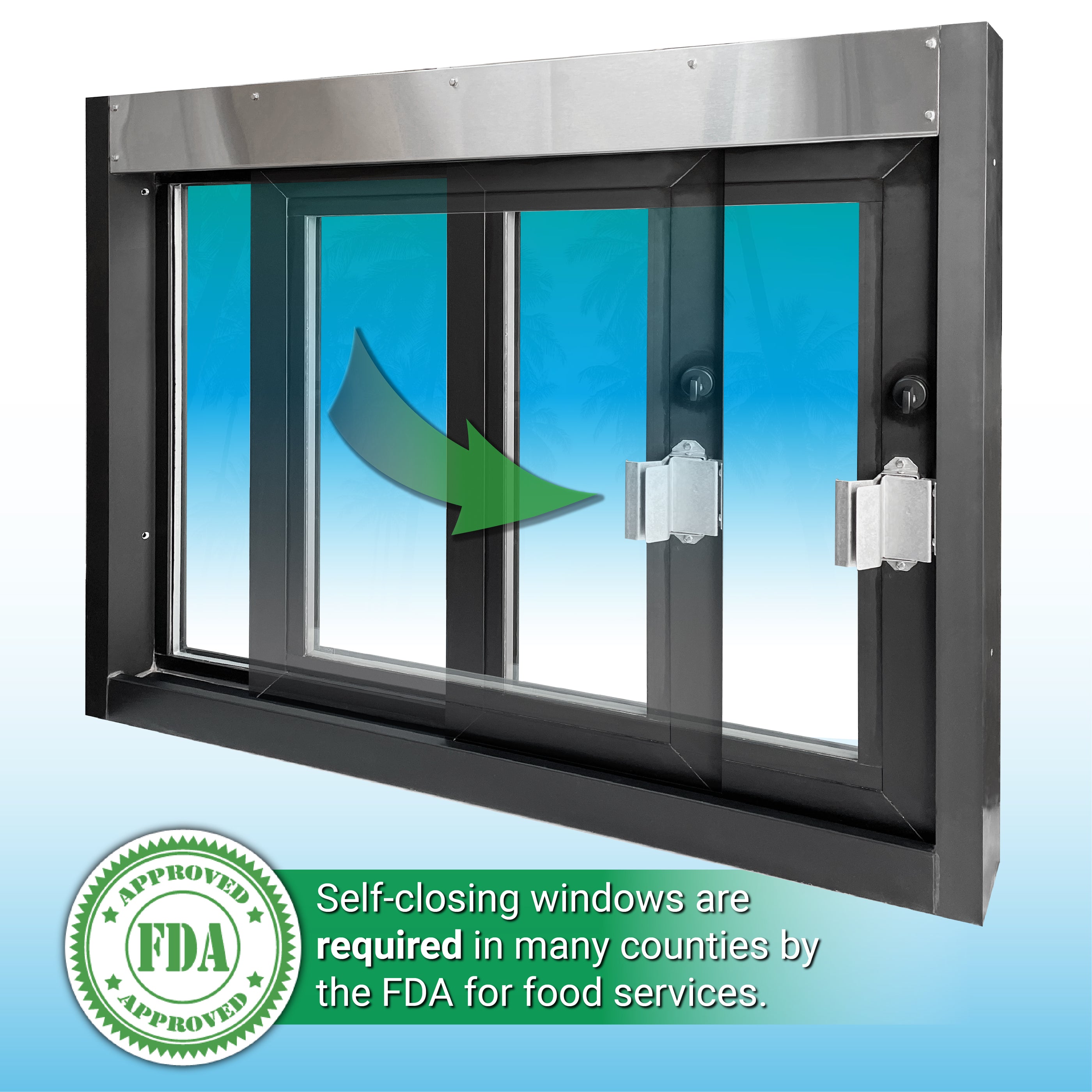 Quicki Window Control Quikserv Self-Closing Drive-Thru Window — Covenant Security Equipment